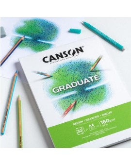 Bloc 30 feuilles de papier dessin 160g - Canson Graduate