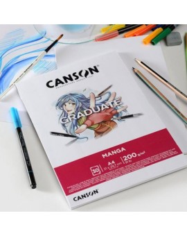 Bloc de 30 feuilles de papier spécial Manga 200g - Canson Graduate