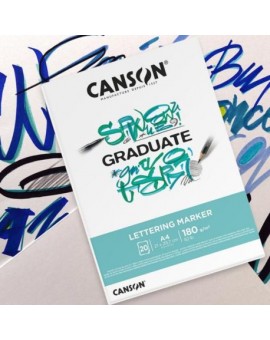 Bloc 20 feuilles papier spécial Lettering et markers 180g - Canson Graduate