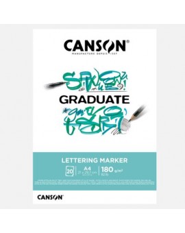 Bloc 20 feuilles de papier spécial Lettering et markers 180g - Canson Graduate